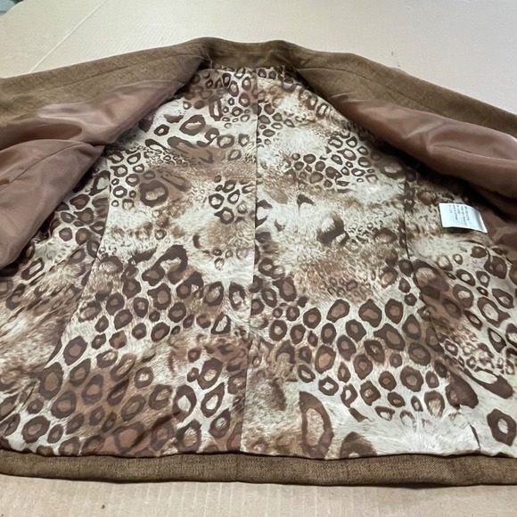 Vintage‎ Le Suit Women's Size 14W Brown Textured 2-Button Blazer - Picture 11 of 16